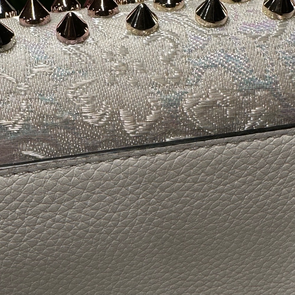 Christian Louboutin Paloma Silver and Gold Studded Clutch Shoulder Bag - Picture 7 of 16